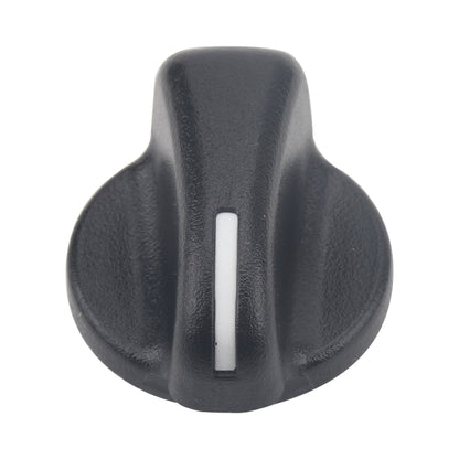 Black car air conditioning control knob with white indicator strip
