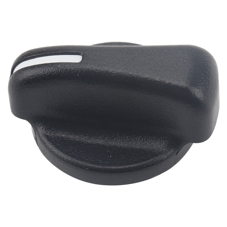 Black air conditioning knob cap with white slot indicator