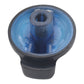 Blue translucent insert for air conditioning knob in black housing