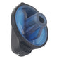 Black knob with blue translucent wheel insert and side mounting hole