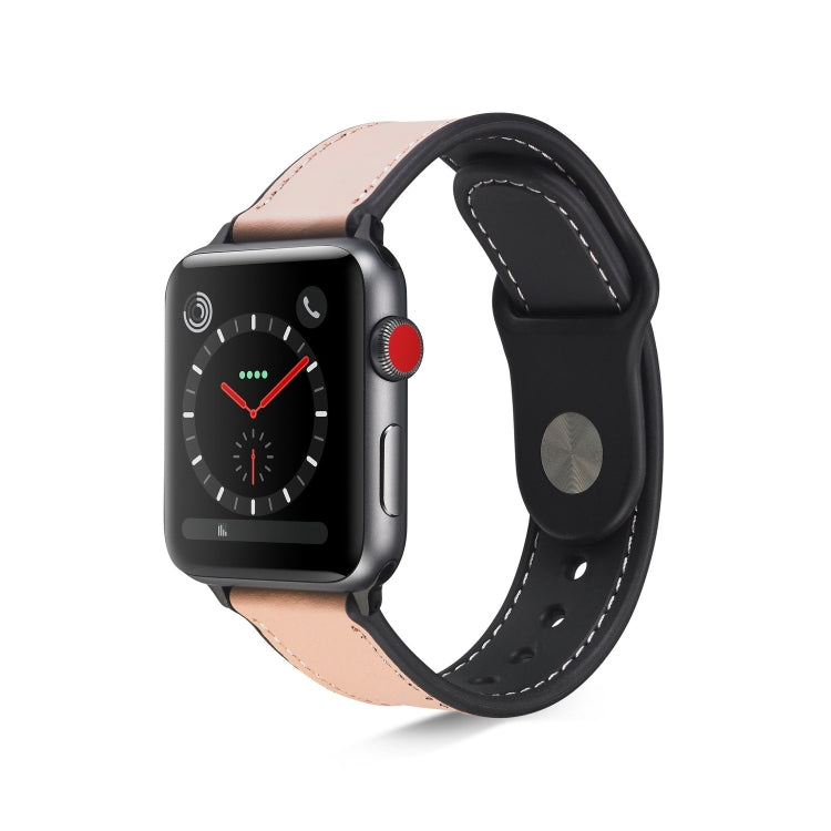 Paste Leather TPU Watchband For Apple Watch Series 6 & SE & 5 & 4 40mm / 3 & 2 & 1 38mm