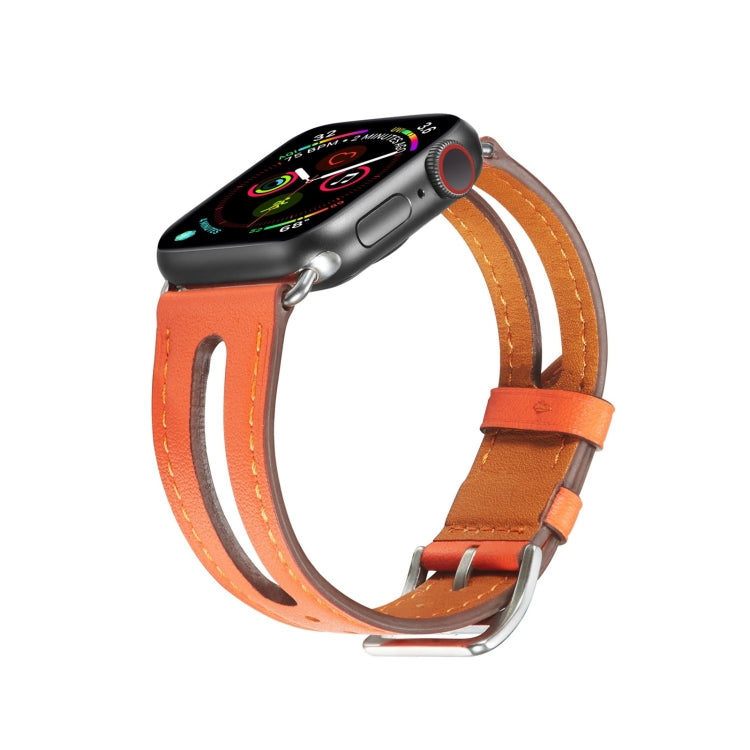 Top-grain Leather Watchband For Apple Watch Series 6 & SE & 5 & 4 40mm / 3 & 2 & 1 38mm