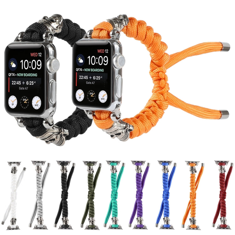Skull Umbrella Cord Braided Watch Strap, For Apple Watch Ultra 49mm / Series 8&7 45mm / SE 2&6&SE&5&4 44mm / 3&2&1 42mm, For Apple Watch Series 8&7 41mm / SE 2&6&SE&5&4 40mm / 3&2&1 38mm                                                                  ...