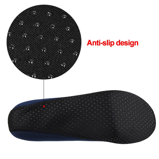 Black water shoe sole close-up with anti-slip dot texture