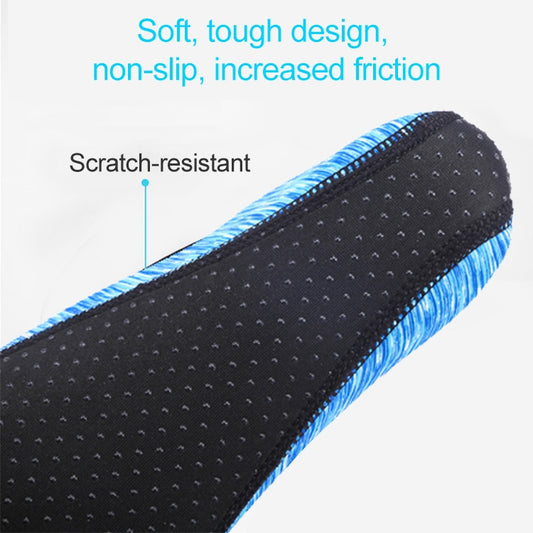 Non-slip water shoe outsole with dot grip texture and blue edge trim