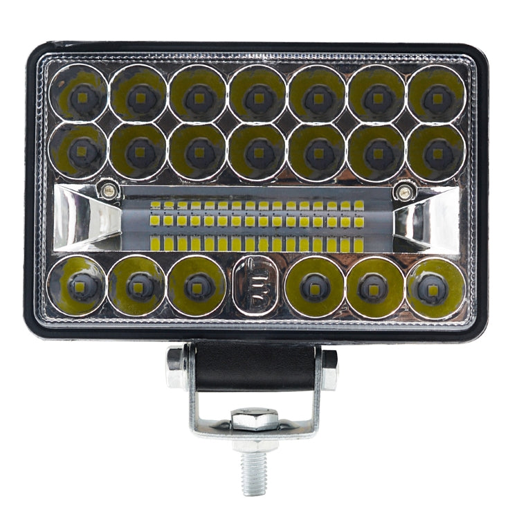 Square LED work light with 20 LEDs and a central strip, chrome reflector, front view