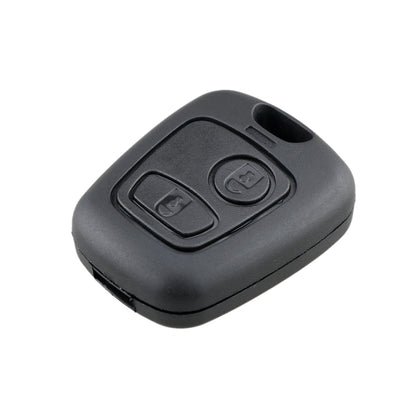 Two-button car key fob case, dark gray matte shell with keyring cutout