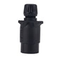 Black 7-pin EU plug wiring connector adapter socket with protective housing