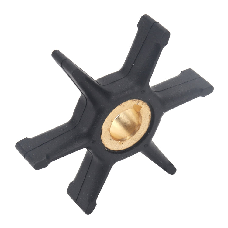 Black rubber impeller star with brass hub opening for water pump