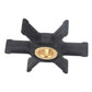 Black rubber impeller star with brass center bushing and four blades