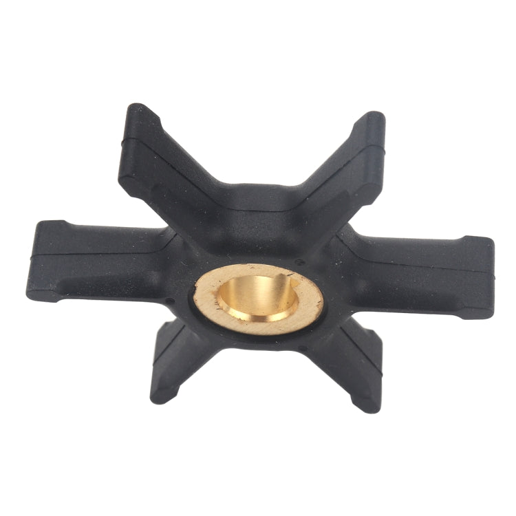 Black rubber impeller star with brass center bushing and four blades