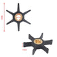 Black rubber impeller star, 89mm length and 13mm width, brass insert