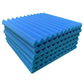Blue triangular-groove acoustic foam sound insulation panels, stacked set