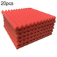 Triangular groove acoustic foam set, red, 20 pcs
