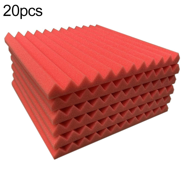 Triangular groove acoustic foam set, red, 20 pcs