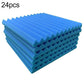 Blue triangular groove sound insulation foam panels, stacked wedge tiles