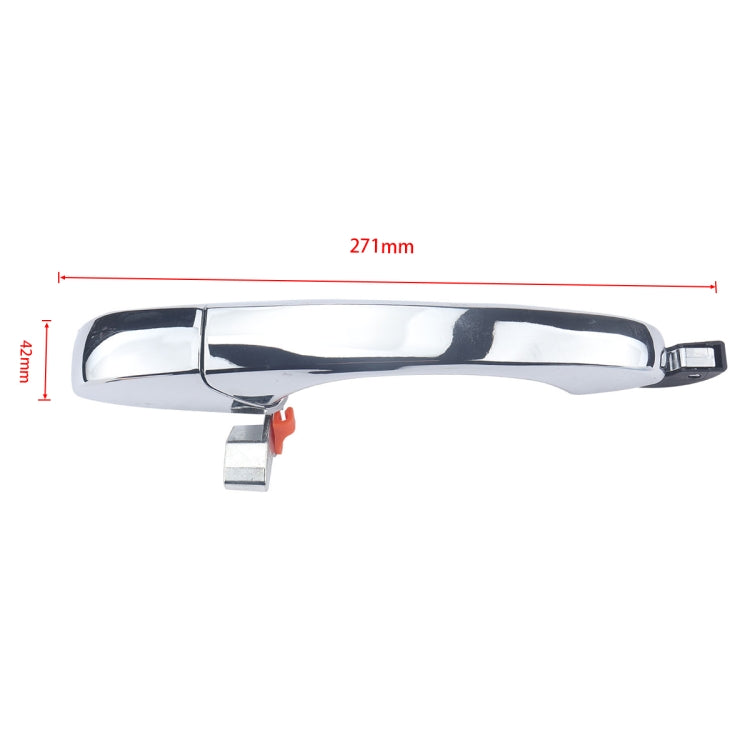 Chrome rear left exterior door handle, 271mm length and 42mm height