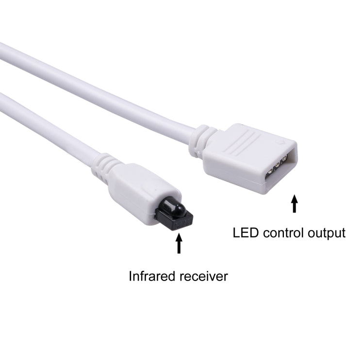 LED controller cable with infrared receiver and LED control output connector