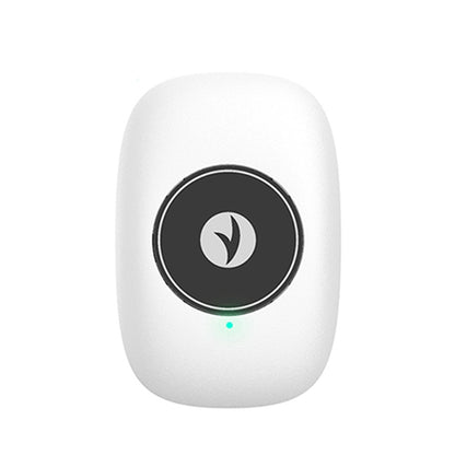 White smart posture sensor module with black circular status button and LED light