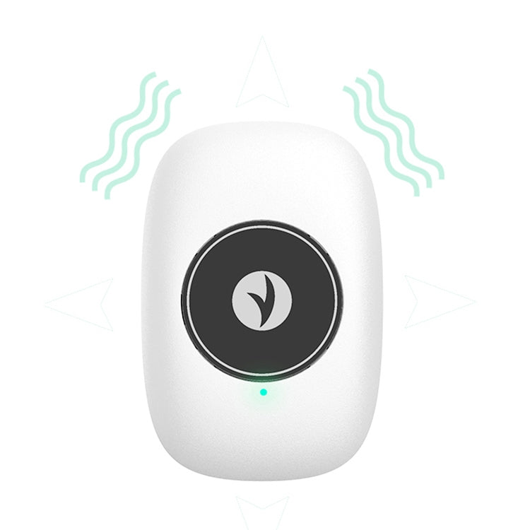 White smart posture sensor module with black circular center and green LED indicator