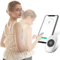 Posture orthosis sensor worn on a white dress, with posture app shown on phone