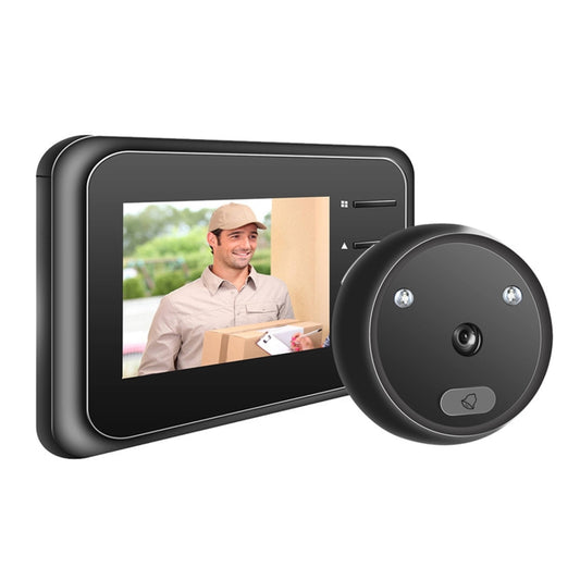Black door viewer monitor with detachable round outdoor camera