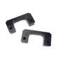 Black U-shaped leveling bracket spacers with bolt holes