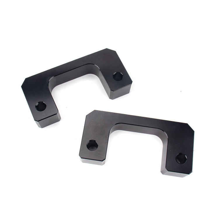 Black U-shaped leveling bracket spacers with bolt holes