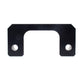 Black metal leveling bracket spacer with two round bolt holes and center opening