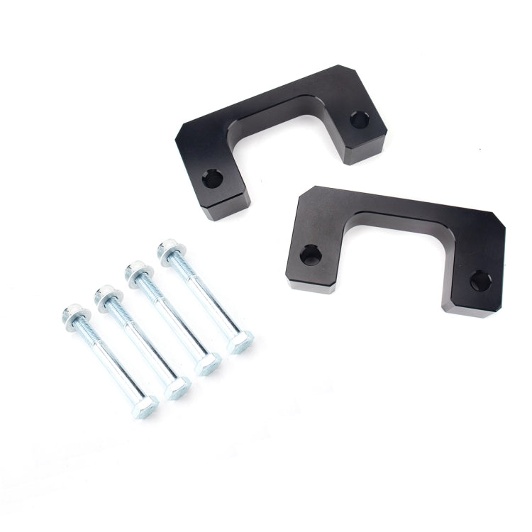 Black leveling bracket spacers with mounting bolts and hardware set