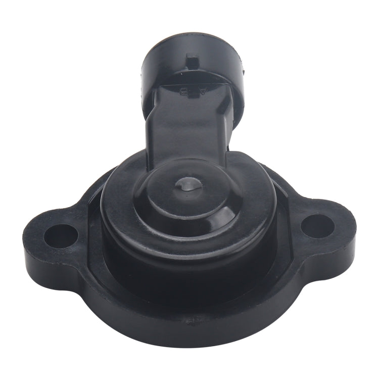 Throttle body position sensor with black housing and top connector, two side mounting holes