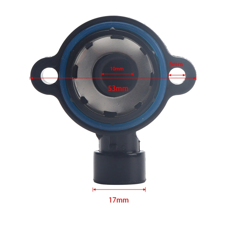 Throttle body position sensor front view, blue ring; 53mm width, 17mm height