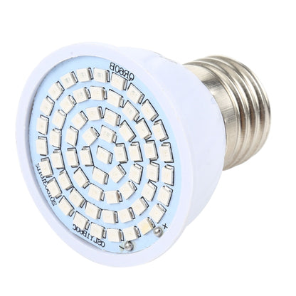 Plant growth LED bulb with E27 screw base, white housing, circular array of LEDs