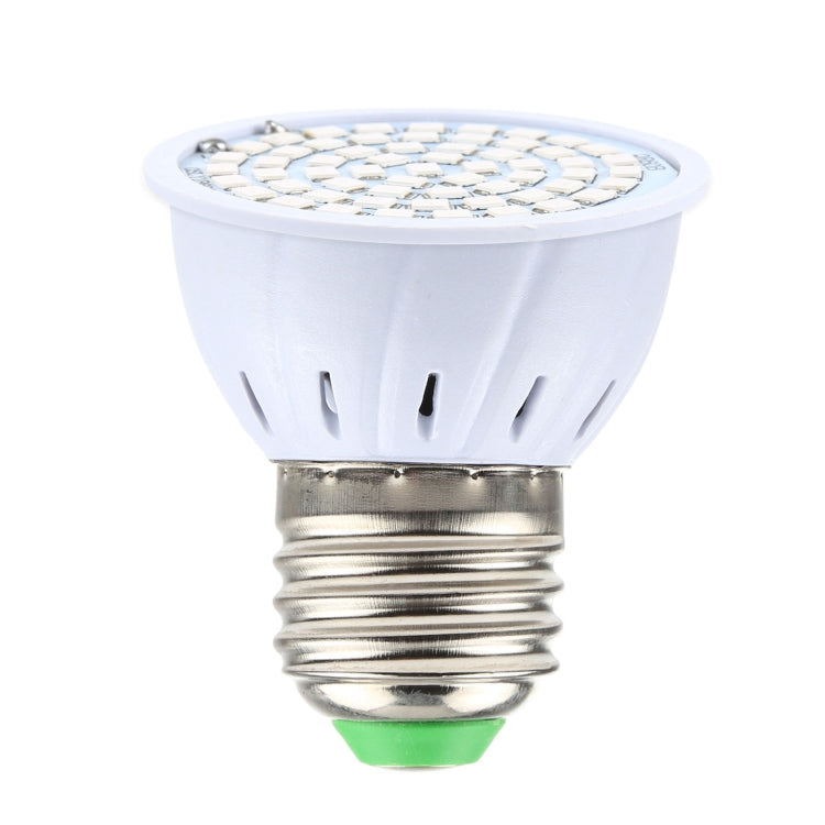 Plant growth LED bulb with E27 screw base, white heat-sink body and vent slots