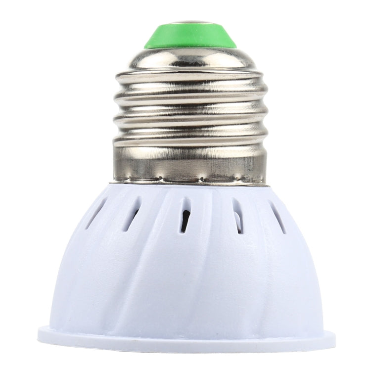 Plant growth LED bulb with E27 screw base, white vented housing and green accent