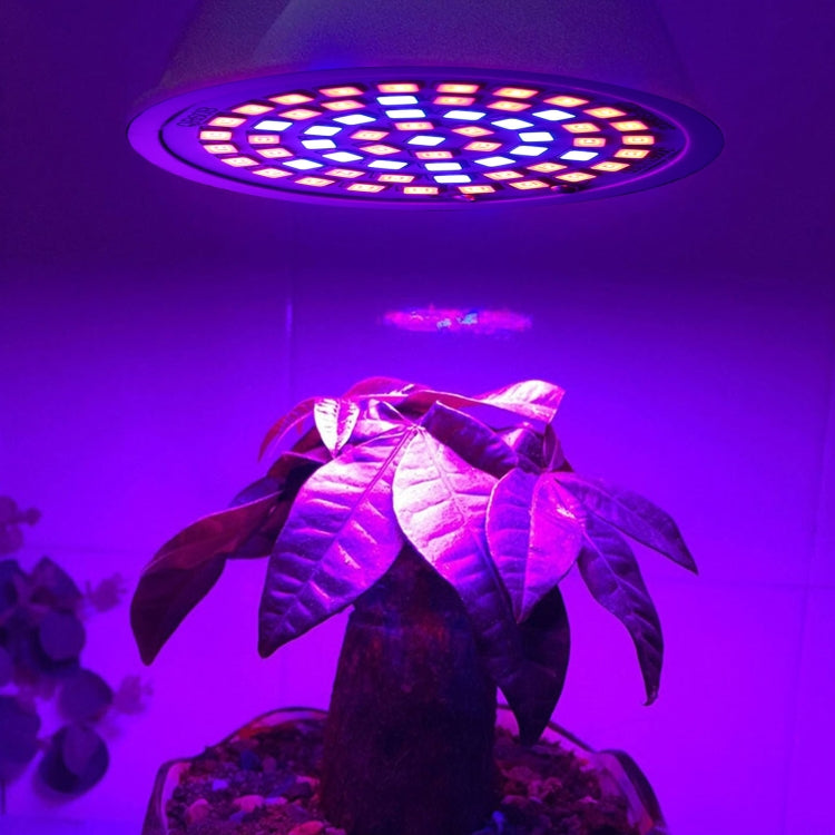 Plant growth LED bulb emitting purple light with square LED grid for plants