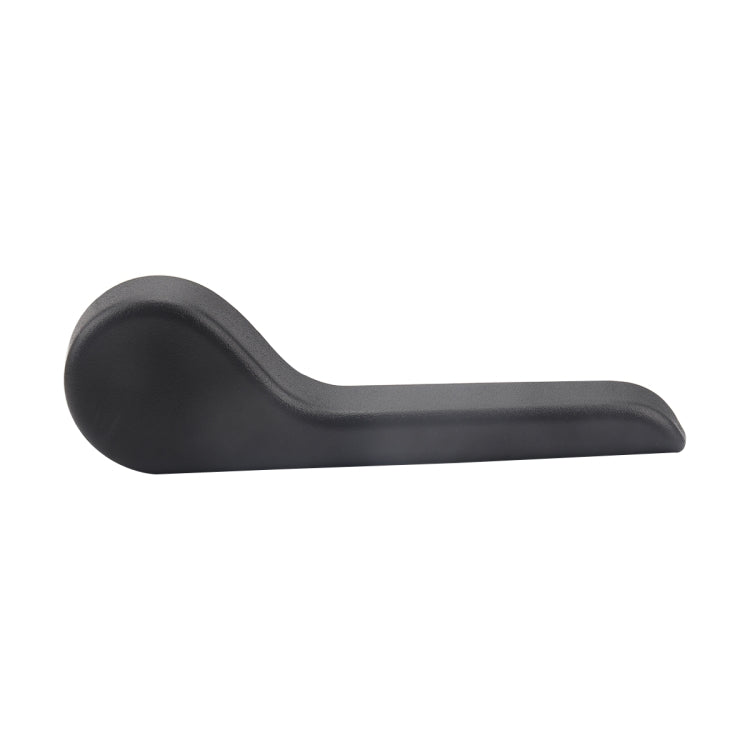 Car seat adjustment handle, dark gray plastic with rounded knob and extended arm