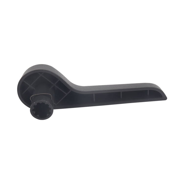 Car seat adjustment handle with underside vented housing and mounting post