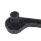 Car seat adjustment handle, underside view showing cross-hatched ribs and socket