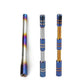 Car signal antenna aerial set with silver tubes and blue-and-gold banded ends