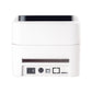 White thermal barcode printer rear panel with power switch and data port