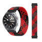 Braided nylon watch strap for Samsung Galaxy Watch, red and black woven band with metal lugs