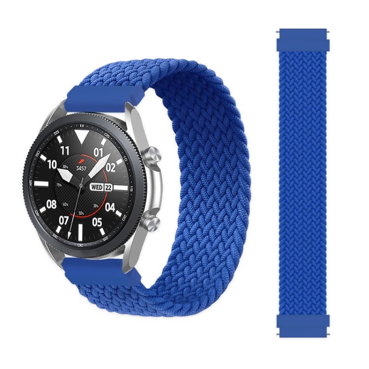 Braided nylon watch strap, royal blue, adjustable braided strap with metal clasp ends for Galaxy Watch 46mm