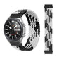 Braided nylon watch strap in black and white with adjustable clasp for Galaxy Watch