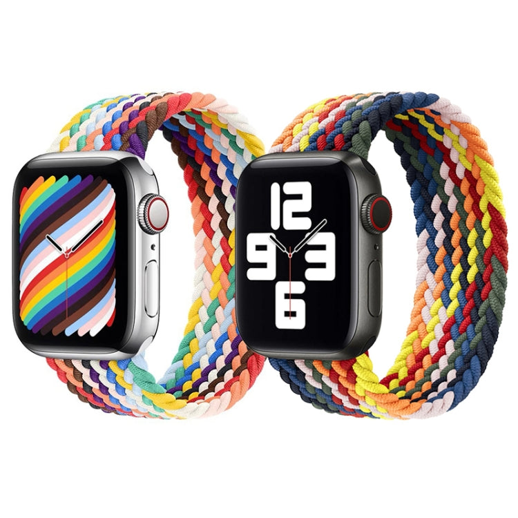 Rainbow Braided Single Loop Replacement Watchbands, Size: S 130mm For Apple Watch Series 6 & SE & 5 & 4 40mm / 3 & 2 & 1 38mm, S 130mm 40mm / 38mm