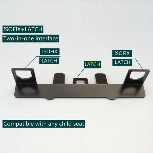 Two-in-one ISOFIX and LATCH interface frame with side loops, dark gray