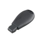 Car key fob remote back side, black plastic housing with key ring hole