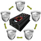 Black power inverter with safety protection indicators and LCD display panel