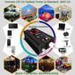Black power inverter with LCD display, designed for use with car and off-grid power