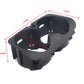 Black dual cup holder insert with size measurements shown